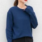 Round Neck Sweater Blue - M