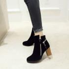 Chunky-heel Zip-detail Ankle Boots