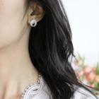 Rhinestone Earring 1 Pair - S925 Silver - One Size