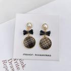 Plaid Drop Clip-on Earring