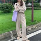 Zipped Jacket / Wide-leg Pants