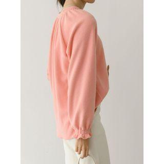 Smocked-cuff Raglan-sleeve Top