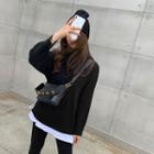 Turtleneck Knit Top Black - One Size