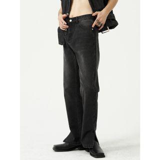 Straight-leg Slit Jeans