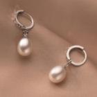 Faux Pearl Sterling Silver Dangle Earring 1 Pair - Silver & White - One Size