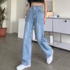 High-waist Straight-cut Wide Leg Jeans