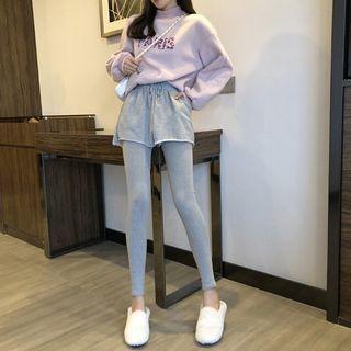 Mock Two-piece High Waist Pants