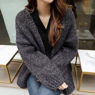 Chunky-knit Cardigan As Shown In Figure - One Size