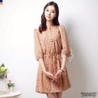 Tie-waist Patterned Dress
