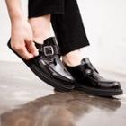 Belted-detail Patent Loafers