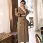 Long-sleeve Double-breasted Midi Coatdress