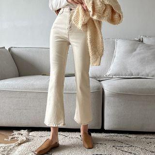 Band-waist Stitched Bootcut Pants