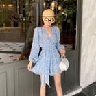 Floral Print Long-sleeve Chiffon Playsuit