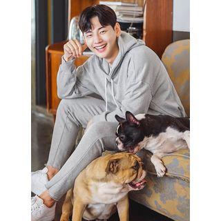 Set: Long-sleeve Hoodie T-shirt + Drawstring-waist Sweat Pants