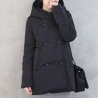 Double Breasted Hooded Down Coat