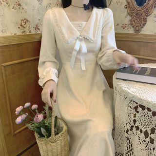 Long Sleeve Bow Dress