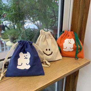 Print Drawstring Canvas Pouch