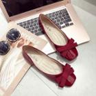 Bow Accent Patent Square-toe Flats