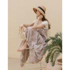 Tie-strap Paisley Print Tiered Dress