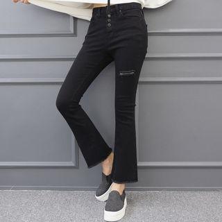 Button-fly Boot-cut Pants