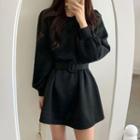 Plain Pullover A-line Dress