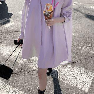 Hidden-button Baggy Shirtdress