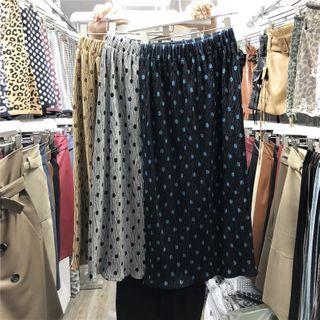 Velvet Dotted A-line Shift Skirt