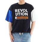 Plus Size Revolution Printed Color-block T-shirt