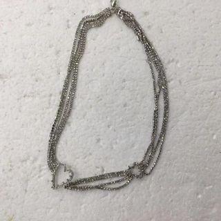 Heart Alloy Layered Choker Silver - One Size