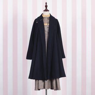 Flower Pin Woolen Coat