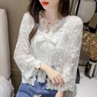 Bow-front Lace Cardigan