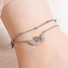 Swan Layered Stainless Steel Anklet