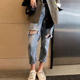 Knee Cut Ripped Jeans