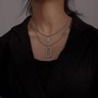 Couple Matching Pendant Layered Chain Necklace As Shown In Figure - One Size
