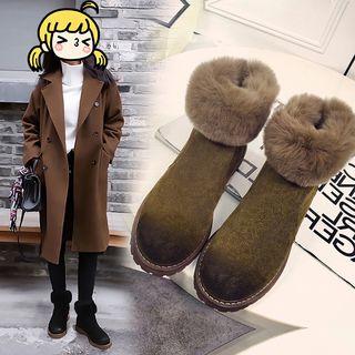 Faux-suede Fleece-lined Short Boots
