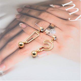 Non-matching Alloy Question & Exclamation Mark Dangle Earring
