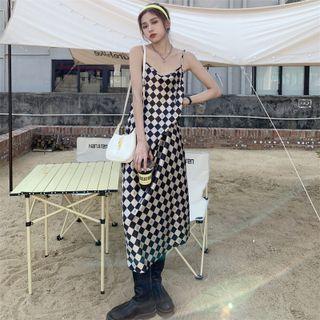 Spaghetti Strap Plaid Dress + Plaid Camisole Top