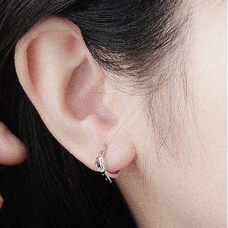 Heart Hoop Sterling Silver Earring 1 Pair - Silver - One Size