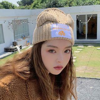 Applique Animal Ear Knit Beanie