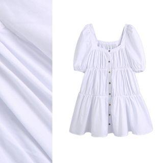 Puff Short Sleeve A-line Dress