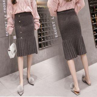 High Waist Knit Pencil Skirt
