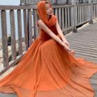 Sleeveless Asymmetrical Maxi A-line Dress