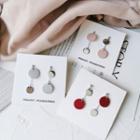 Faux Leather Geometric Drop Earring / Clip-on Earring