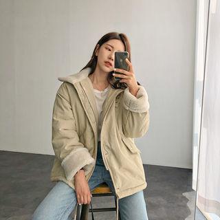 Funnel-neck Fleece Lined Jacket