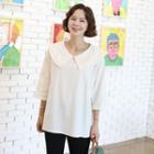 Puritan-collar 3/4-sleeve Top