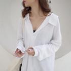 Plain Open Back Long Shirt