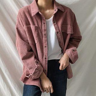 Corduroy Snap-buttoned Jacket