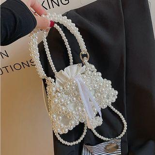 Pearl Chain Crossbody Bag White - One Size