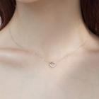 925 Sterling Silver Mini Hoop Pendant Necklace As Shown In Figure - One Size