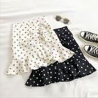 Polka Dot High-waist Ruffled-trim A-line Skirt
